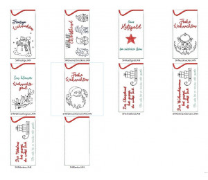 Stickserie - 10 Hüllen Weihnachten Line Art inkl. Blanko